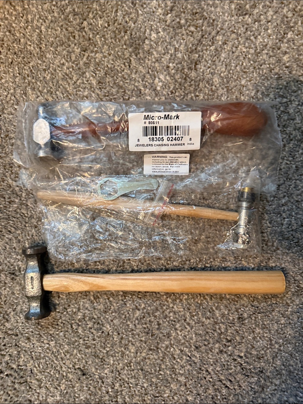 Jewelers Chasing Hammer with Wood Handle - Brown